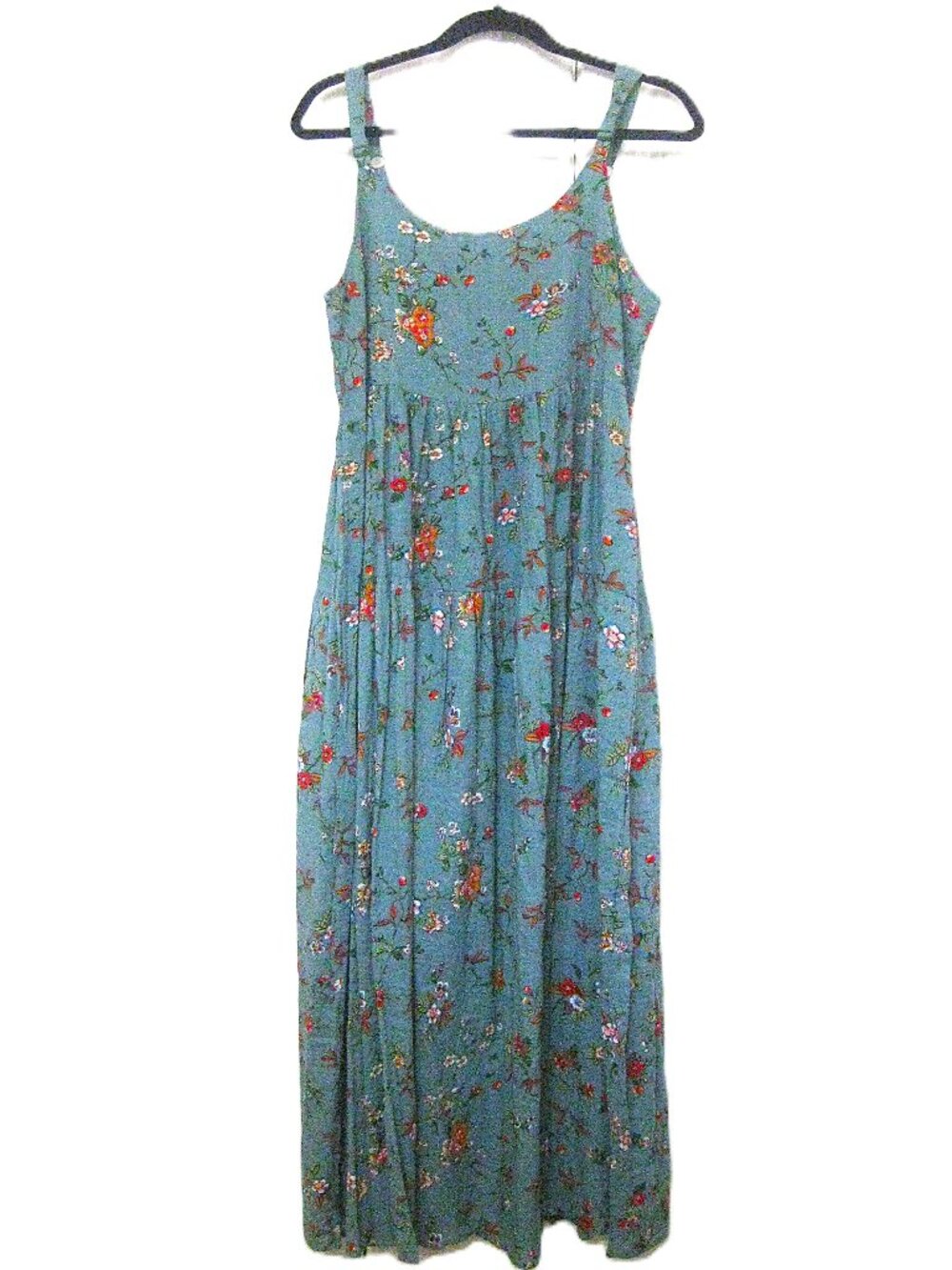 Floral Sun Dress Maxi  Tiered Spaghetti Strap - Size Large   NWT